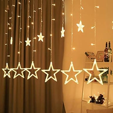 12 Stars 138 Led Curtains Decoration lights for Diwali, Home decor
