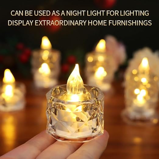 Flameless and Smokeless Decorative Candles Transparent Acrylic