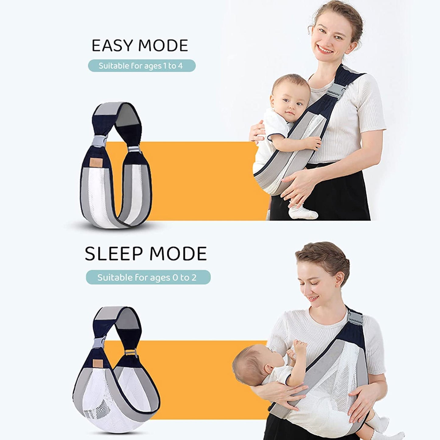 Baby Carrier for Newborn to Toddler – Ergonomic 3D Mesh Wrap, Adjustable & Breathable Sling (0–36 Months)