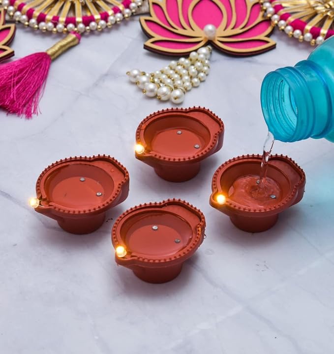 Plastic LED Water Sensor Diya with Water Sensing Technology