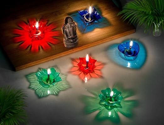 Craft Vatika Diyas for Diwali Decoration 3D Floating (set of 12)