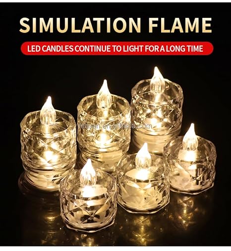 Flameless and Smokeless Decorative Candles Transparent Acrylic
