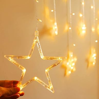 12 Stars 138 Led Curtains Decoration lights for Diwali, Home decor