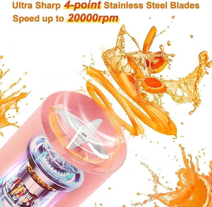 Upgraded Next-Gen Portable Blender – USB Rechargeable Juicer Bottle for Smoothies, Shakes & Fresh Juice (Buy 1 Get 1 Free)