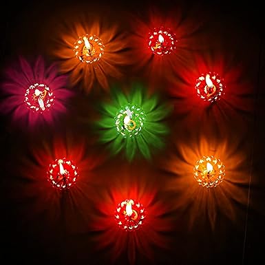 Craft Vatika Diyas for Diwali Decoration 3D Floating (set of 12)