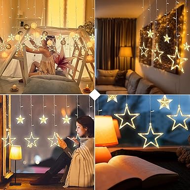 12 Stars 138 Led Curtains Decoration lights for Diwali, Home decor