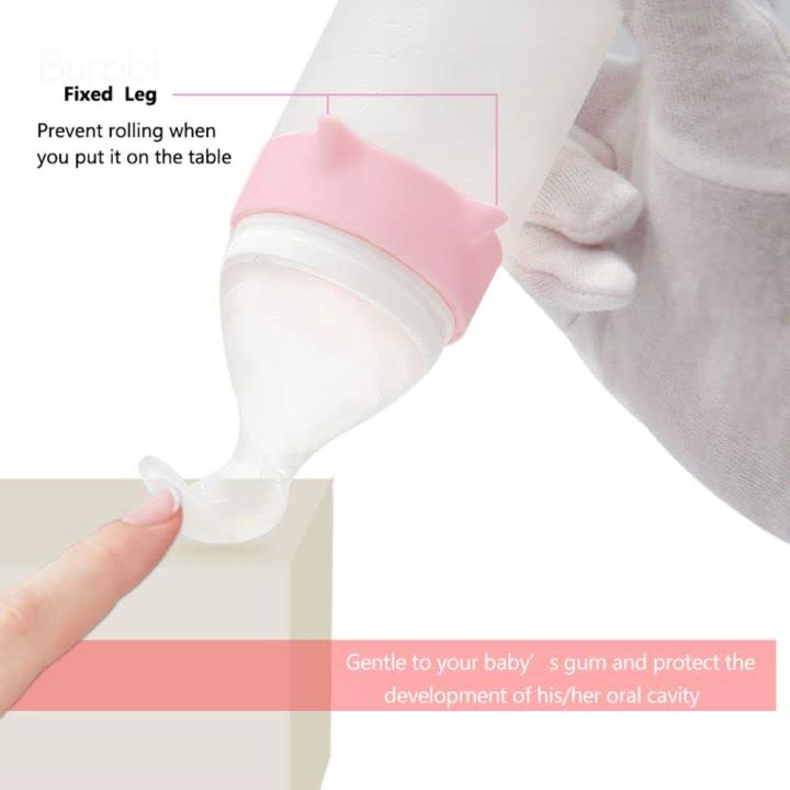 Baby Food Dispensing Spoon – Soft Silicone Squeeze Spoon with Dust Cover, BPA-Free + FREE Fruit Feeder Included