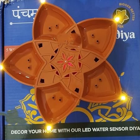 Eco-Friendly Water Sensor Panchmukhi LED Diya No Oil No Electricity