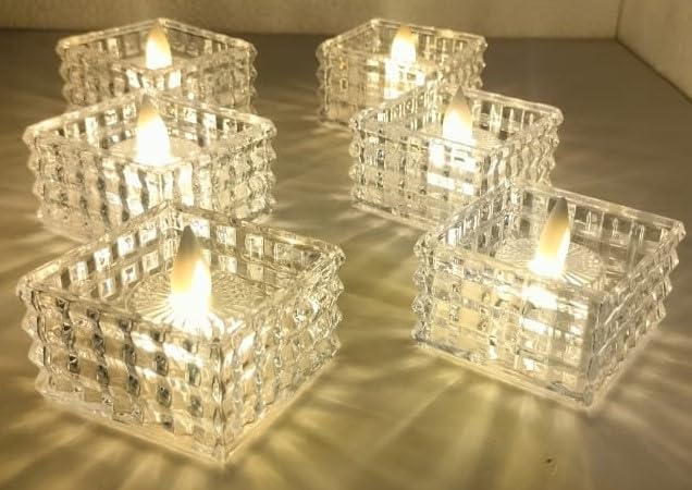 Stylish Cubical Battery-Powered LED Diyas for a Bright Diwali