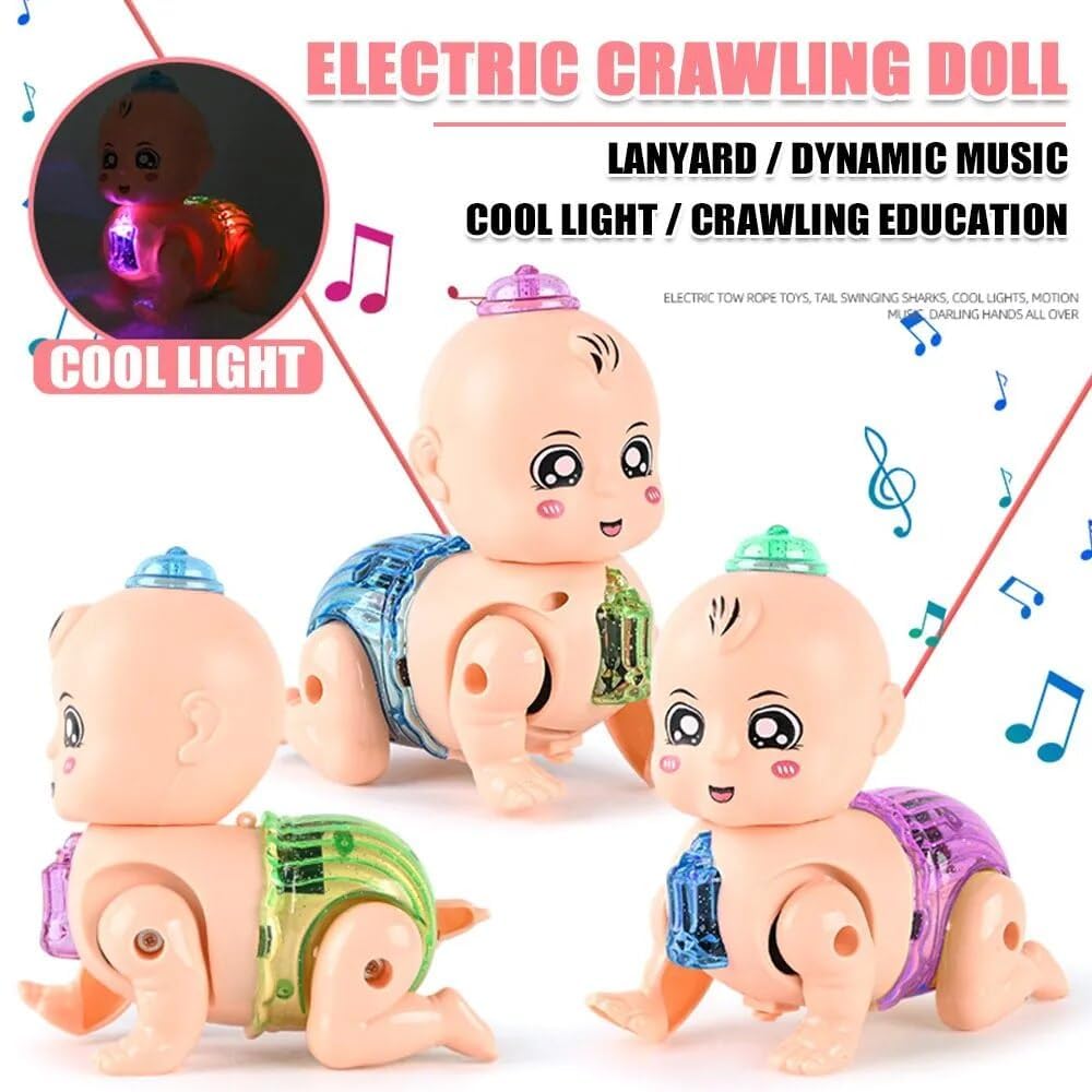 Interactive Musical Crawling Baby Toy with Flashing Lights & Fun Sounds for Infants and Kids