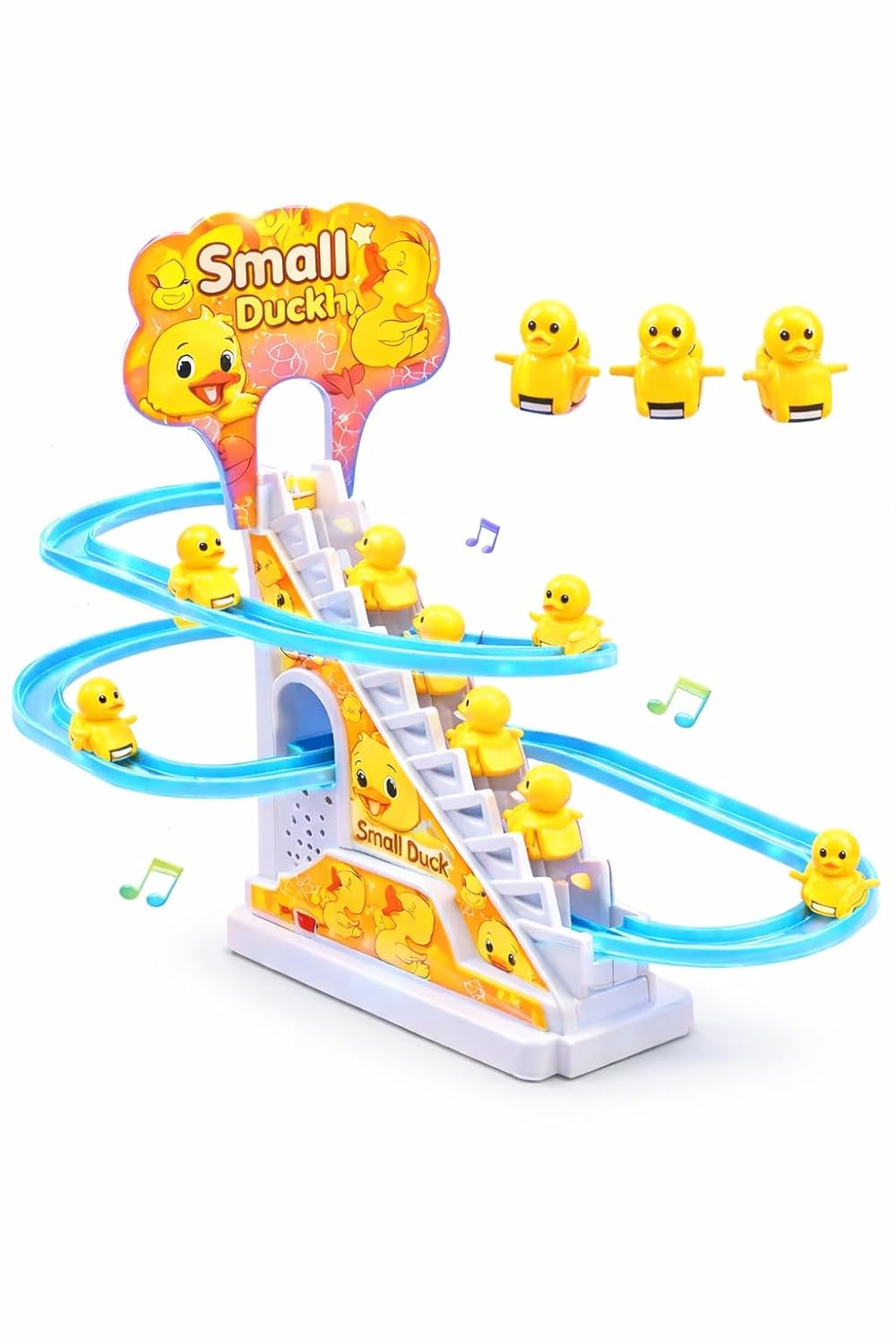 Musical Duck Roller Coaster Track Set – Flashing Lights Automatic Climbing Toy
