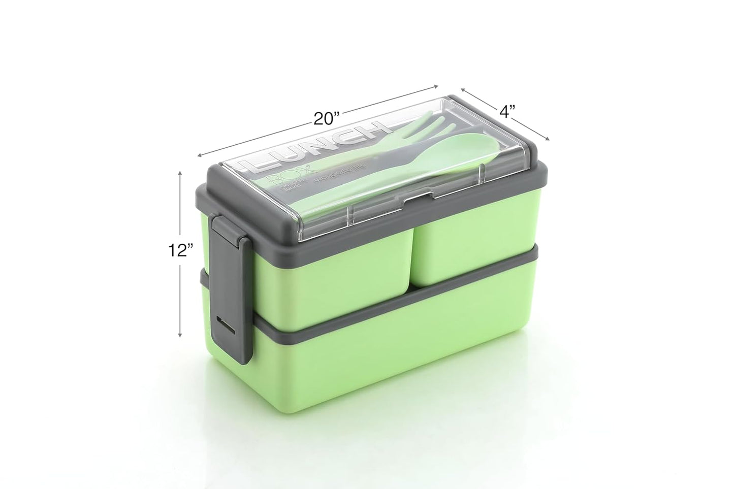 Double Decker BPA-Free Lunch Box – 3 Detachable Containers, 2 Spoons, Stylish Airtight Lid – 1.4L Multicolor, Easy to Carry for Office, School & Outdoors