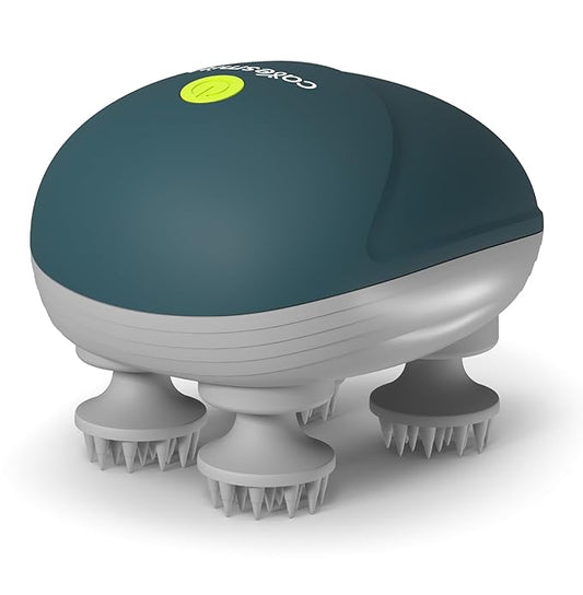 TechRevive Scalp Massager | 96 Silicone Kneading Points | Detachable Heads for Scalp, Body, and Hair Growth Stimulation