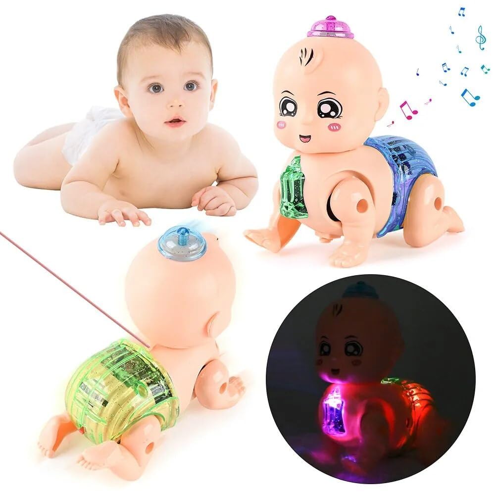 Interactive Musical Crawling Baby Toy with Flashing Lights & Fun Sounds for Infants and Kids