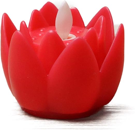 Lotus Shape Realistic Plastic  Battery Operated  LED Candle