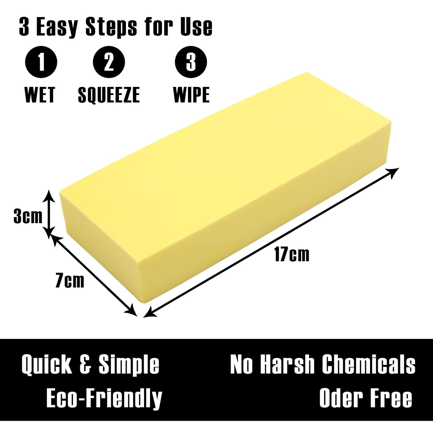 Multipurpose Sponge Cleaning Blocks (Pack of 4) for Household Use