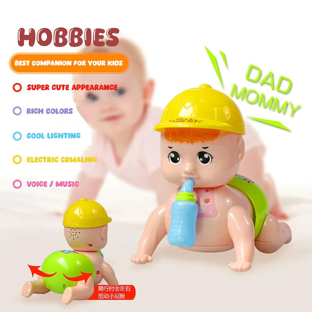 Interactive Musical Crawling Baby Toy with Flashing Lights & Fun Sounds for Infants and Kids
