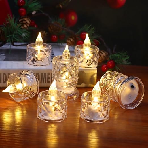 Flameless and Smokeless Decorative Candles Transparent Acrylic