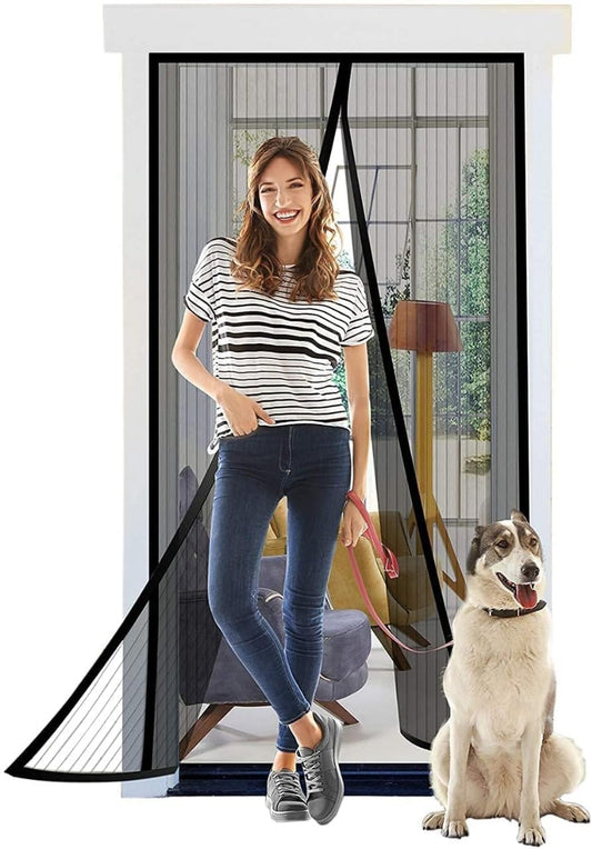 2 pcs Magnetic Polyester Mosquito Net for Door | Auto-Closing Insect Screen | Fly & Mosquito Curtain for All Door Sizes | Hands-Free Mesh Screen (200x100 cm)