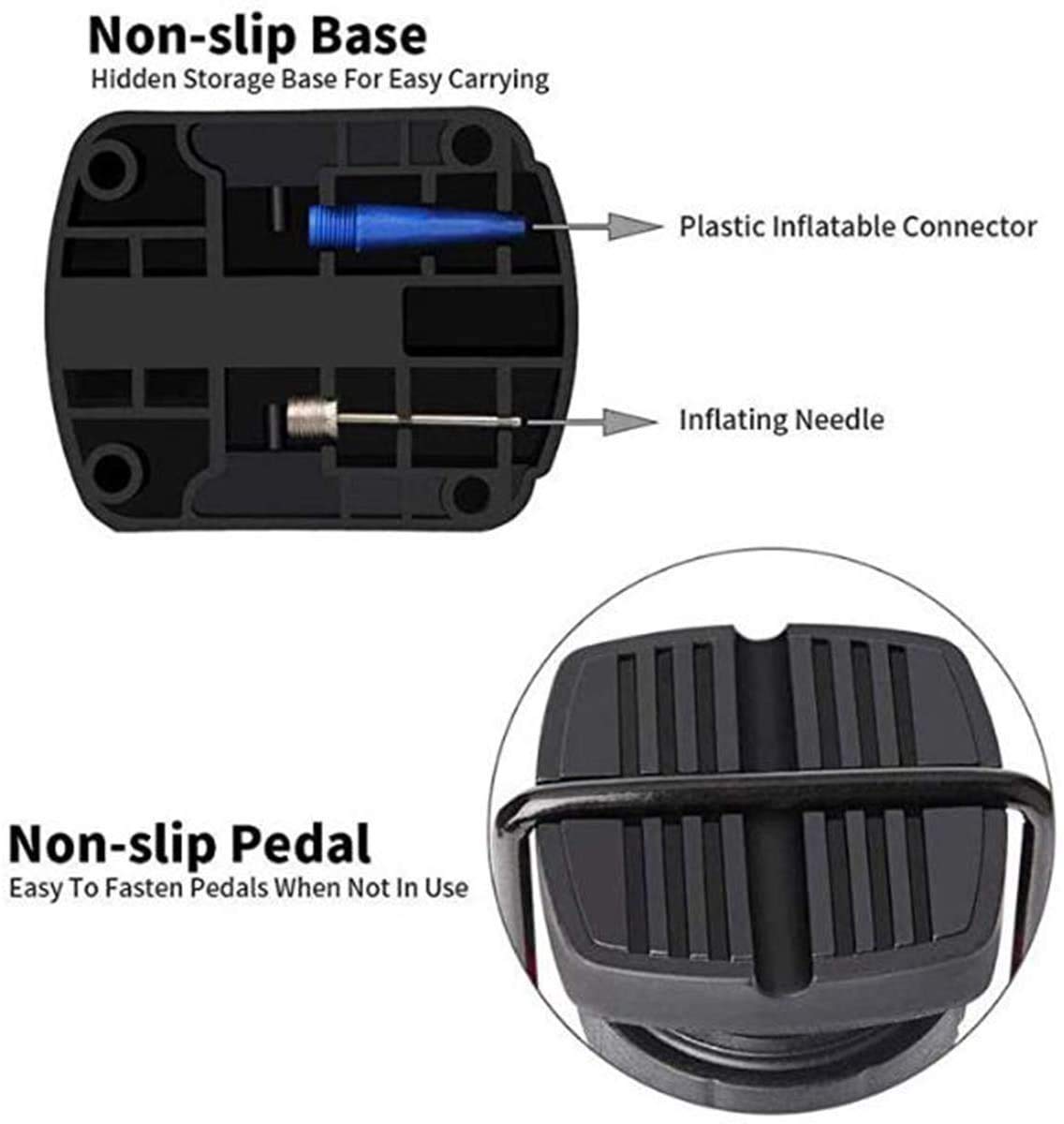 Portable Bicycle & Ball Air Pump with Pressure Gauge – Stable Anti-Skid Pedal, Easy Foot Operation
