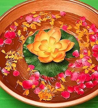 Waterproof Battery Operated Artificial Floating LED Lotus Candle (Pack of 6)