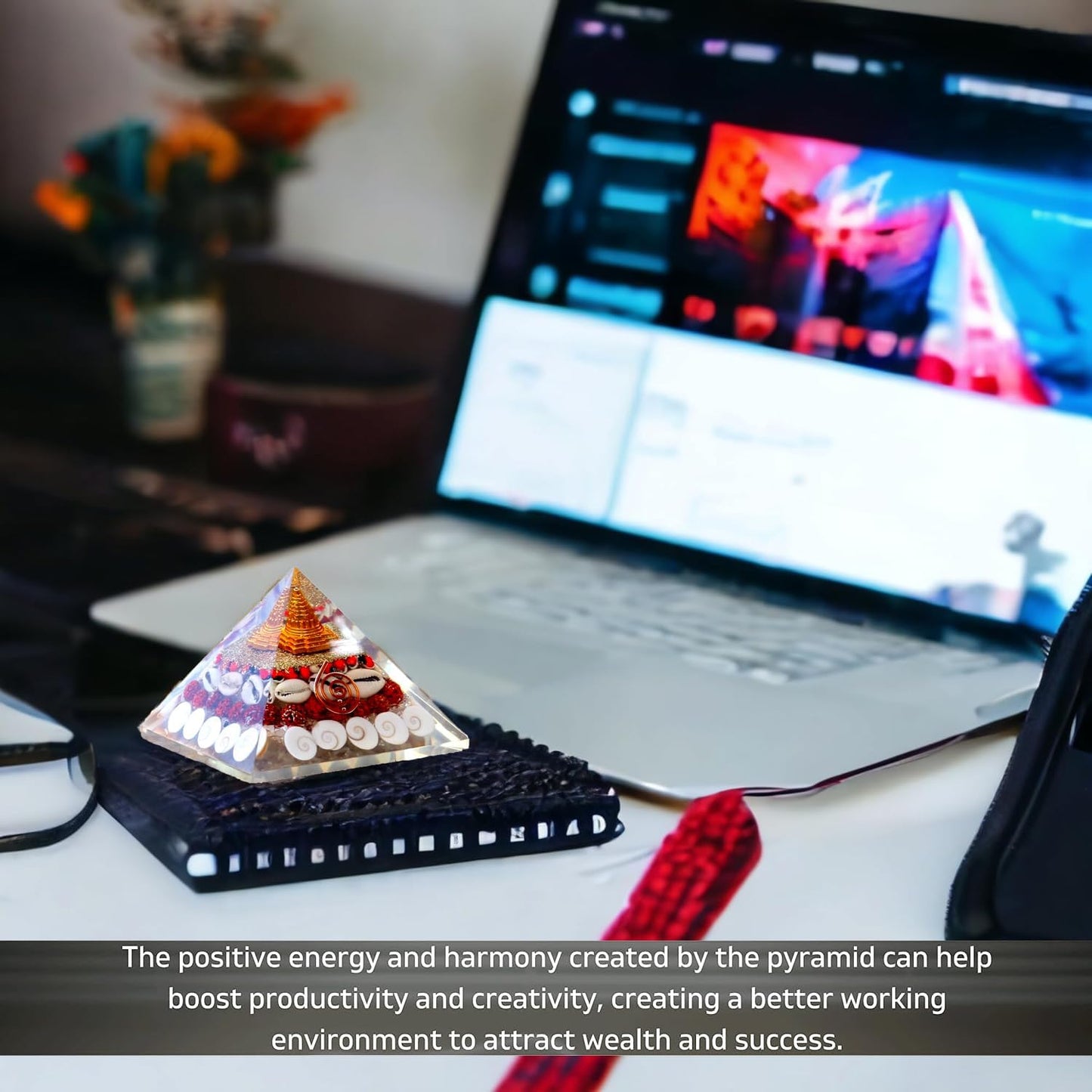 Crystal Laxmi Pyramid – Handcrafted with Sacred Elements for Vastu Decor