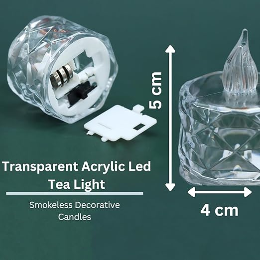 Flameless and Smokeless Decorative Candles Transparent Acrylic
