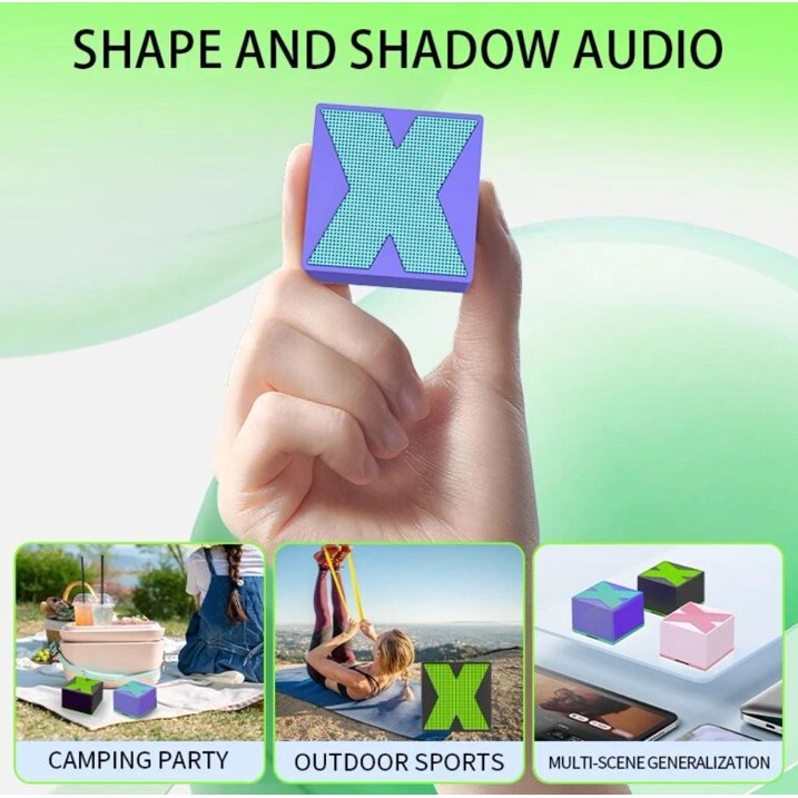 X1 Mini Square Subwoofer Wireless Bluetooth Speaker HIFI Stereo Portable Metal Speaker