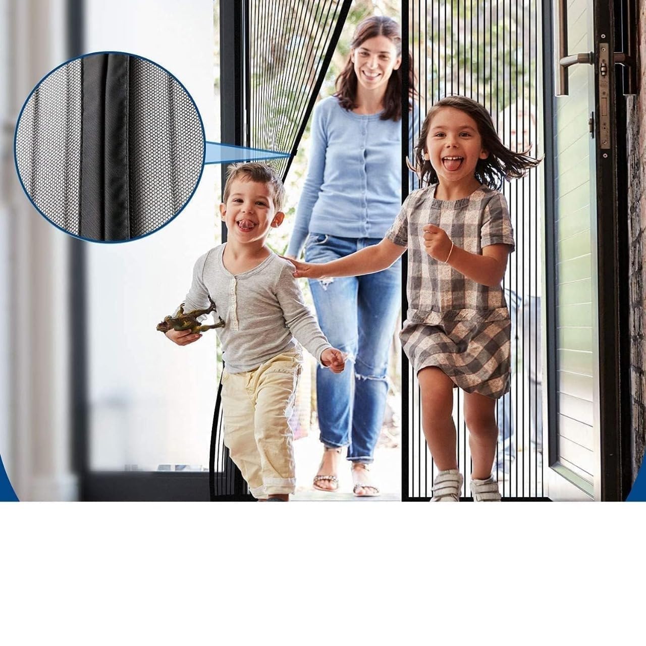 2 pcs Magnetic Polyester Mosquito Net for Door | Auto-Closing Insect Screen | Fly & Mosquito Curtain for All Door Sizes | Hands-Free Mesh Screen (200x100 cm)