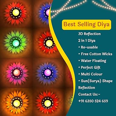 Craft Vatika Diyas for Diwali Decoration  3D Floating (set of 12)