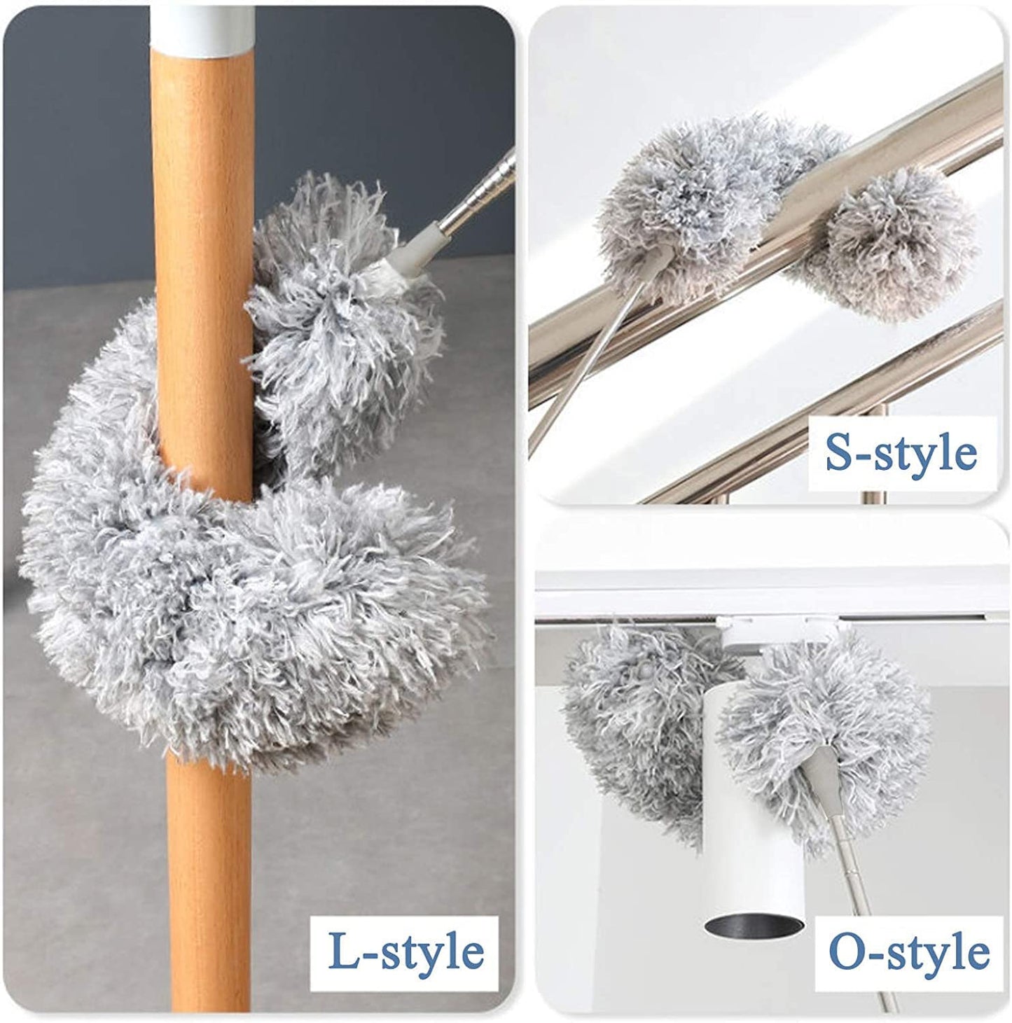 TechLifestyle Extendable Microfiber Feather Duster – 100 Bendable Fan & Ceiling Cleaner with Washable Head