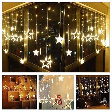 12 Stars 138 Led Curtains Decoration lights  for Diwali, Home decor