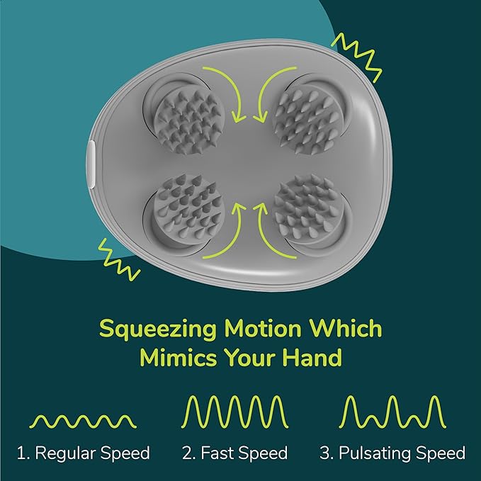 TechRevive Scalp Massager | 96 Silicone Kneading Points | Detachable Heads for Scalp, Body, and Hair Growth Stimulation