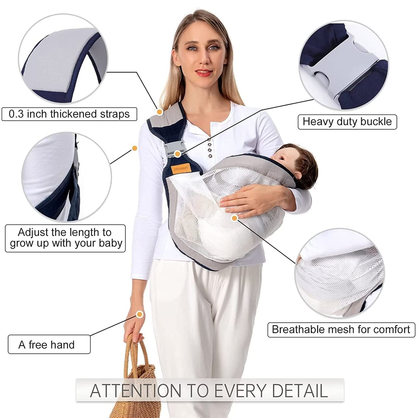 Baby Carrier for Newborn to Toddler – Ergonomic 3D Mesh Wrap, Adjustable & Breathable Sling (0–36 Months)