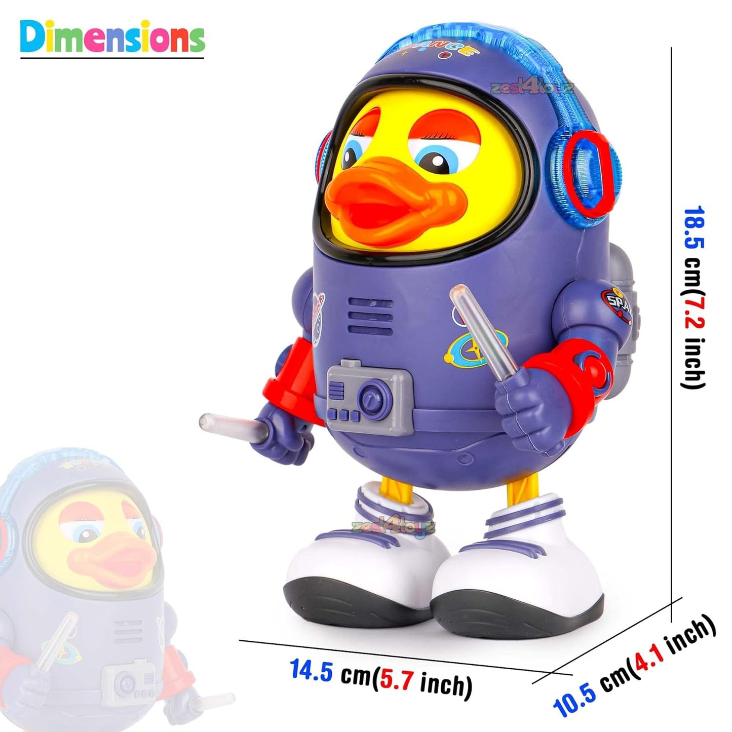 Kids Musical Duck Toy with Light Effects and Automatic Dancing Action