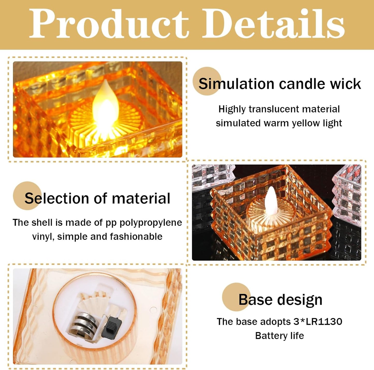 Stylish Cubical Battery-Powered LED Diyas for a Bright Diwali