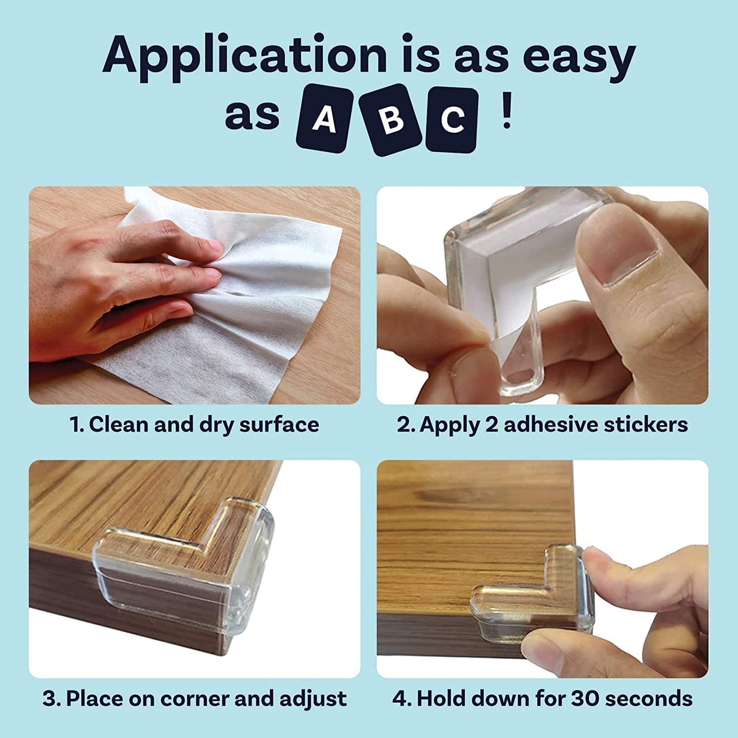 Silicone Baby Safety Corner Guards – Soft Edge Protectors for Tables, Beds & Furniture | Childproof Cushioning for Sharp Corners