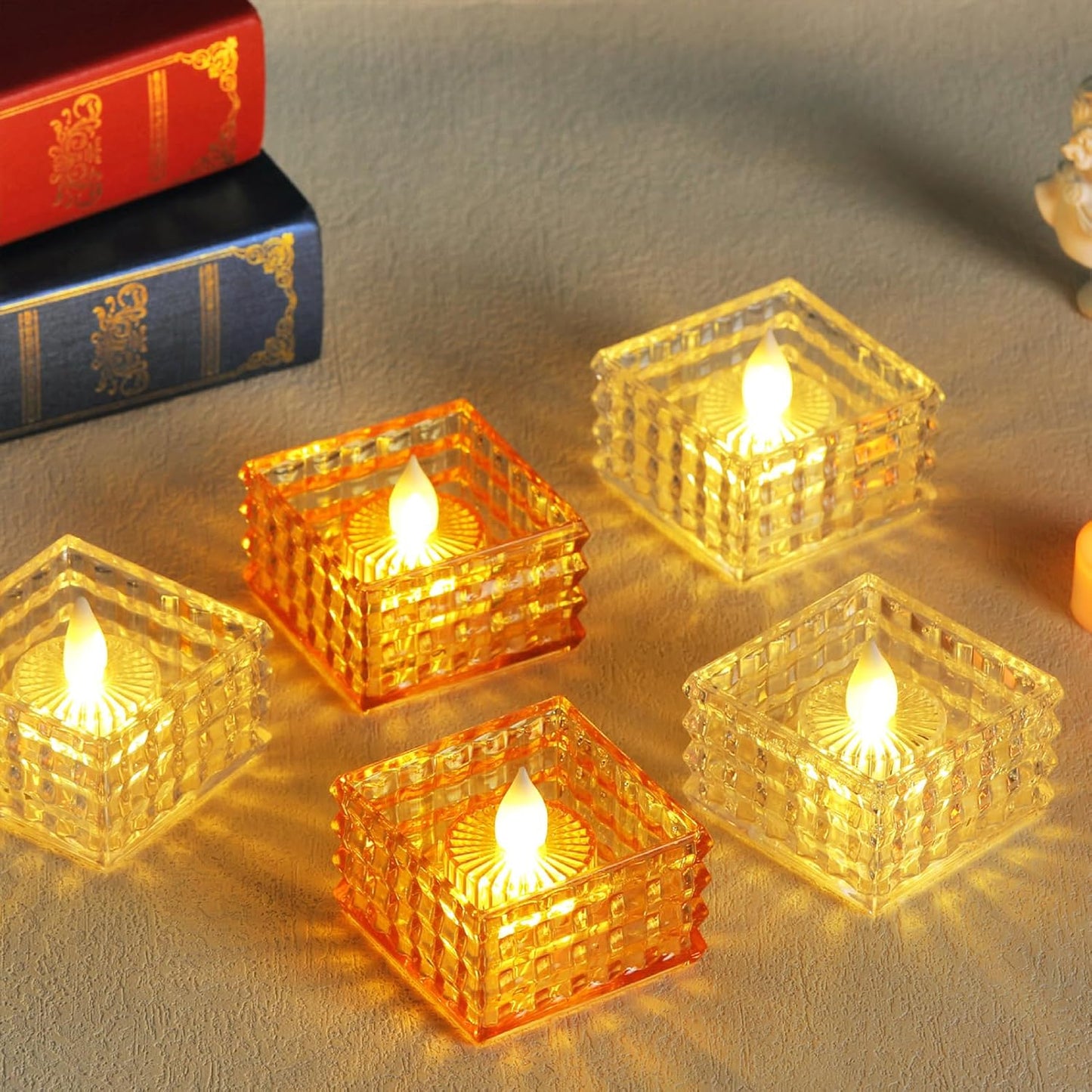 Stylish Cubical Battery-Powered LED Diyas for a Bright Diwali