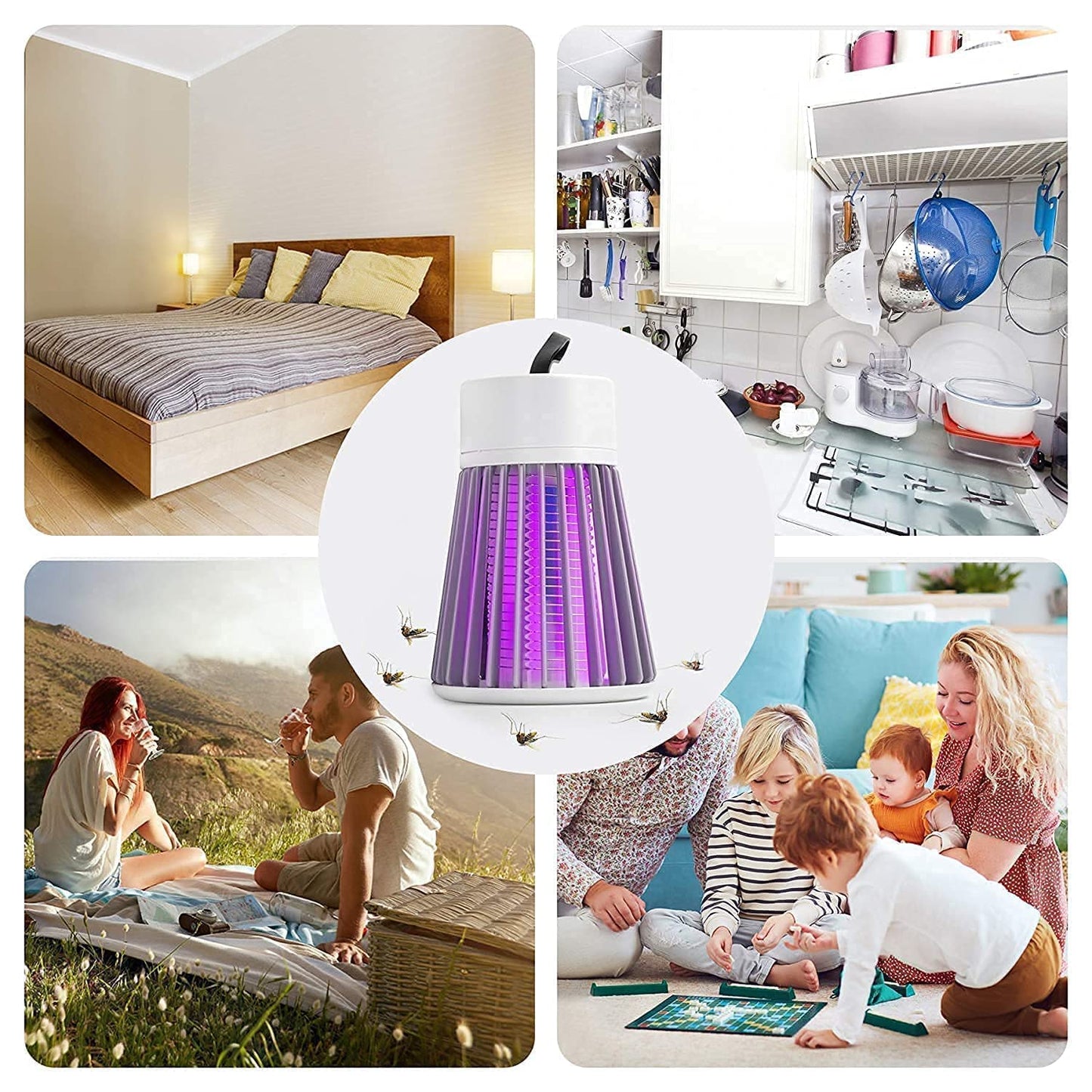 Eco-Friendly LED Mosquito Killer Lamp – USB-Powered Indoor Bug Zapper for Safe, Silent & Chemical-Free Pest Control – Non-Toxic, Energy-Efficient Insect Trap for Home, Office & Bedroom