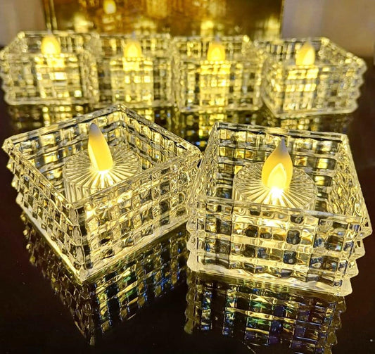 Stylish Cubical Battery-Powered LED Diyas for a Bright Diwali