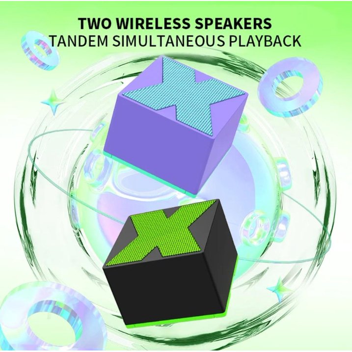 X1 Mini Square Subwoofer Wireless Bluetooth Speaker HIFI Stereo Portable Metal Speaker