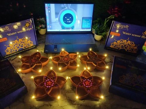 Eco-Friendly Water Sensor Panchmukhi LED Diya No Oil No Electricity